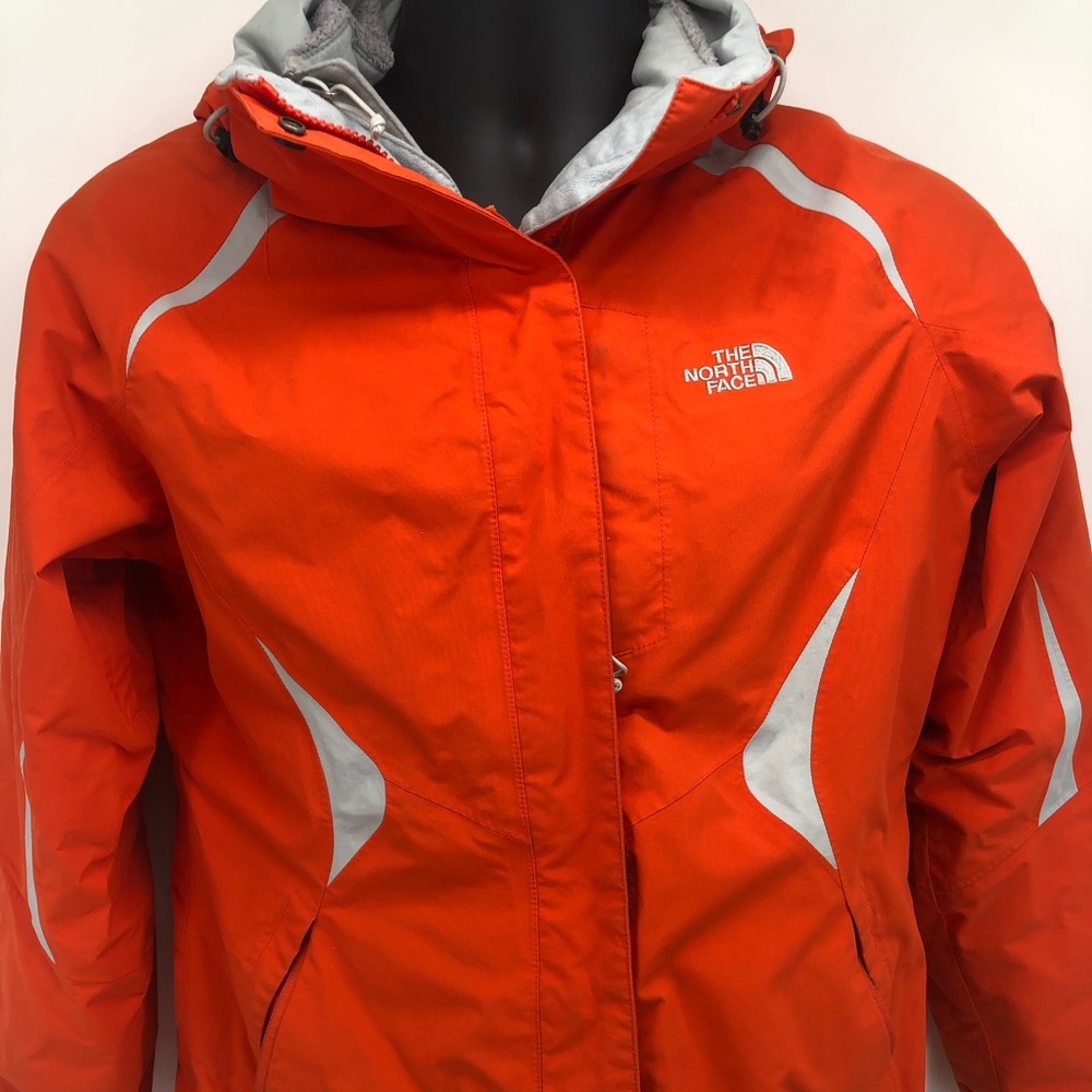 North Face orange hoodie coat